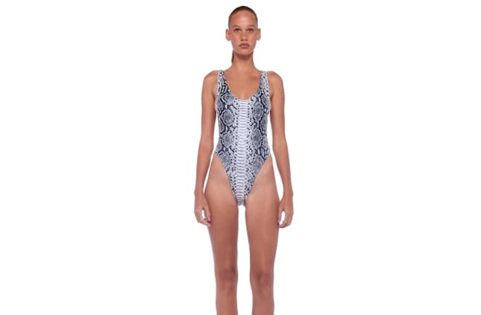 Python Norma Kamali Swimsuit Worn by Megan Fox for Sports Illustrated